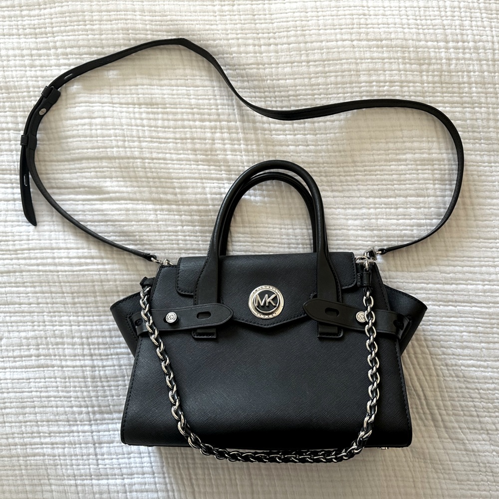 Black and Silver real Michael Kors shoulder bag.